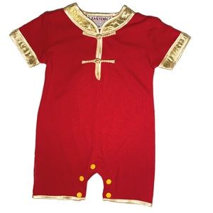 Unique Eastern Collection Onsie - M - Red with Gold Trim and Chinese Knots